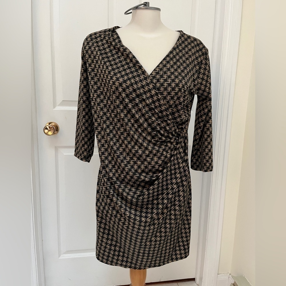 George black and brown (tan) wrap dress size large